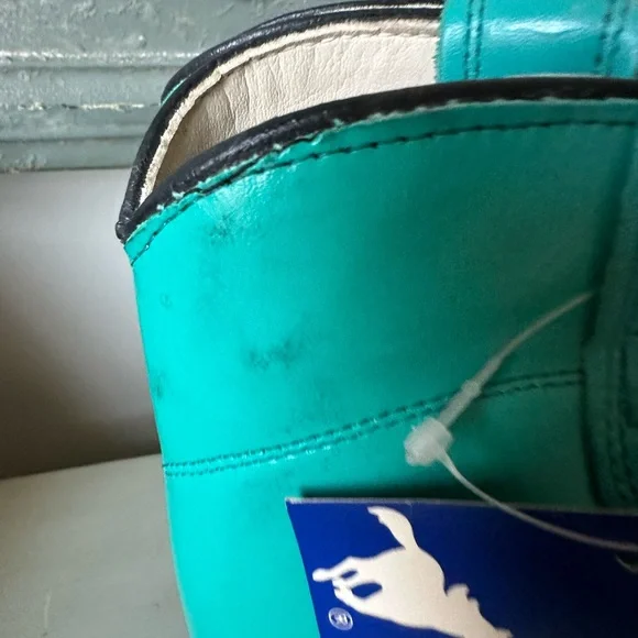 Vintage wrangler roper women’s or kids  teal boots made in USA - Picture 4 of 13